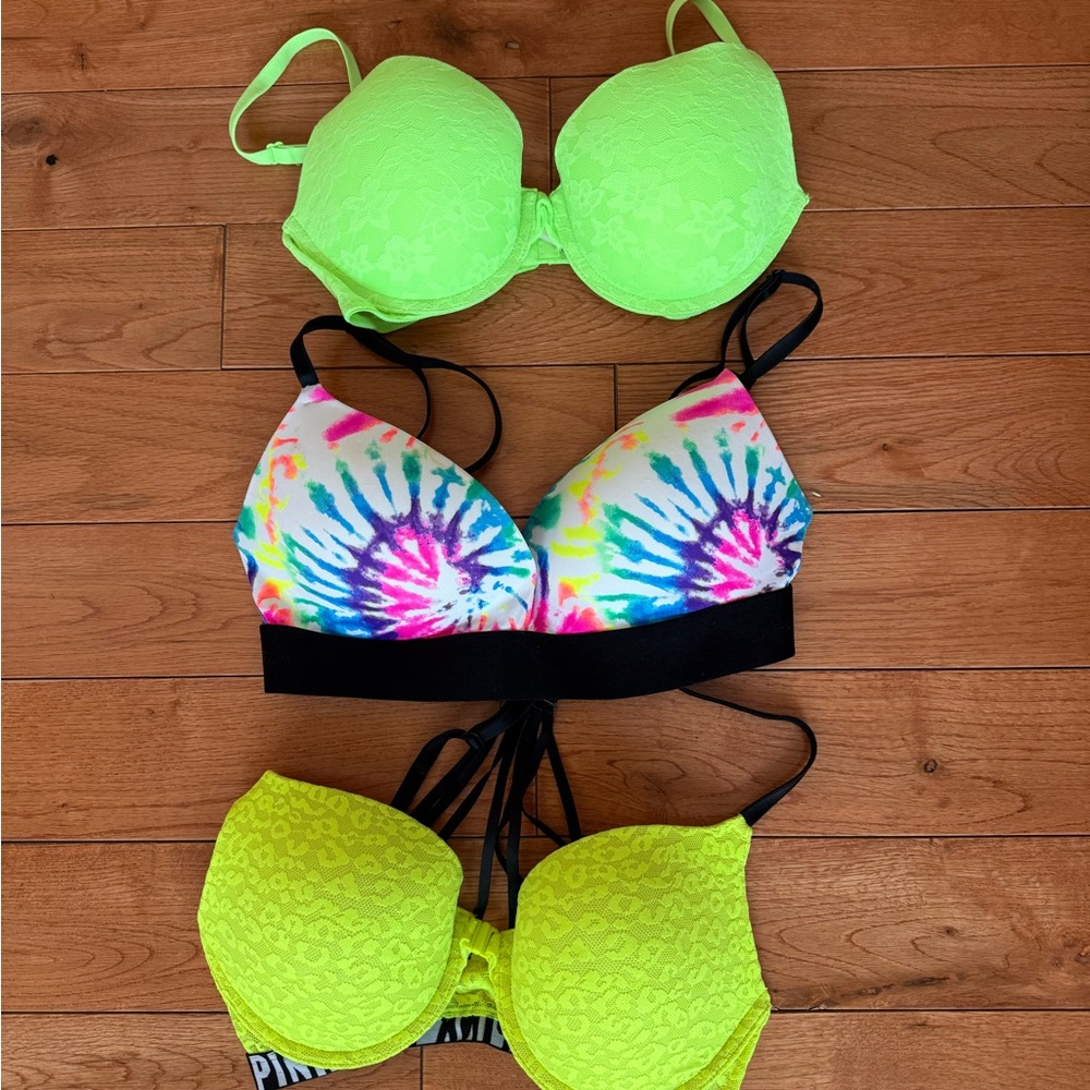 PINK Victoria's Secret Neon 32D bra lot
